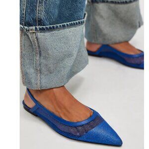 new Free People Sheer Glitter Jules Flats  255  3S2